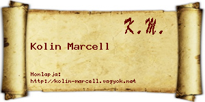 Kolin Marcell névjegykártya